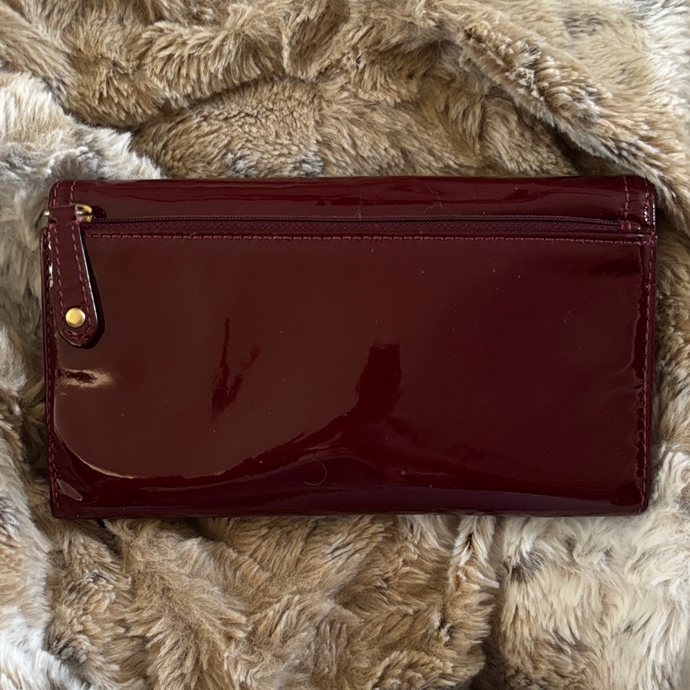 Coach Deep Red Patent Leather Wallet - Picture 3 of 14